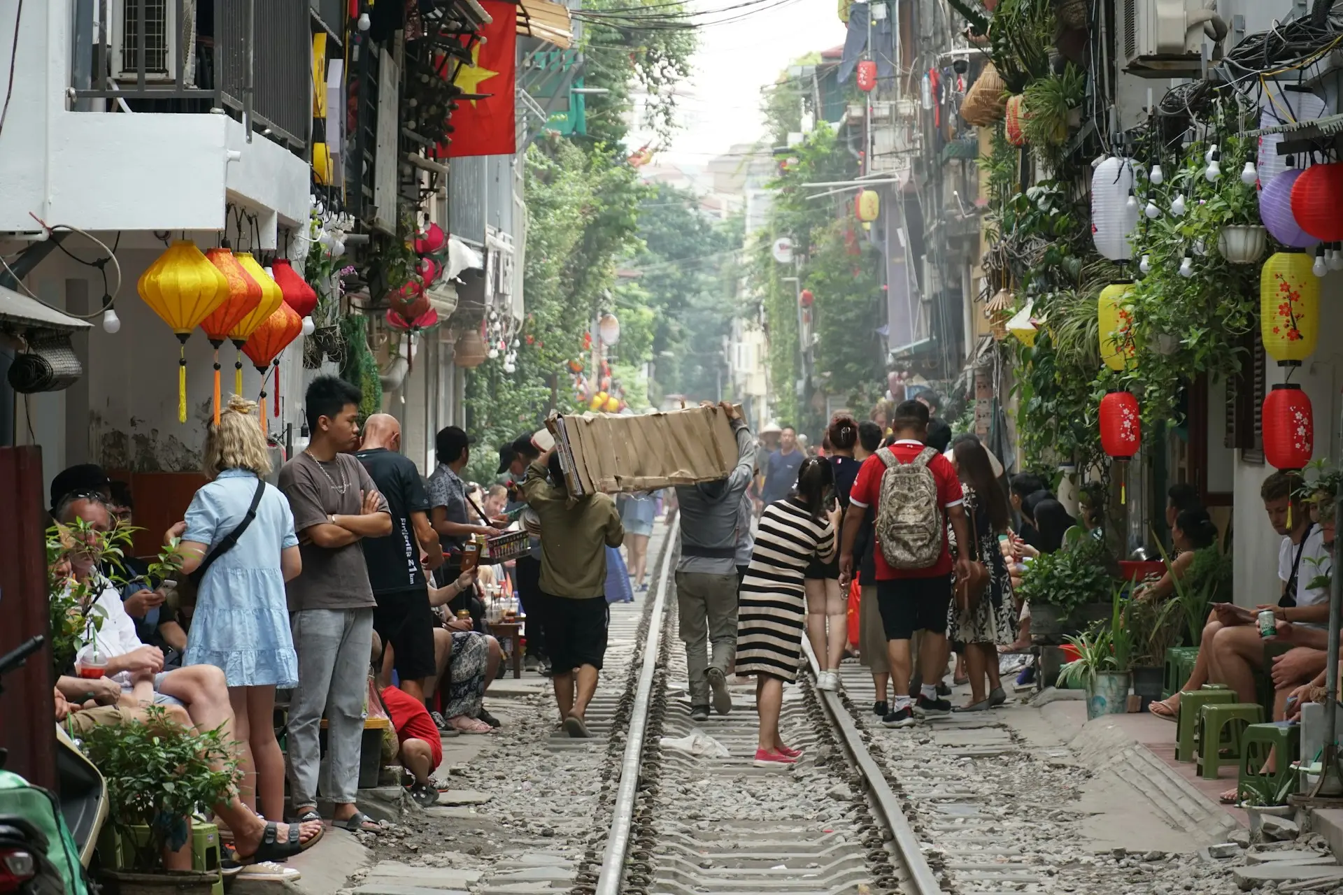 Hanoi train street vietnam unsplash