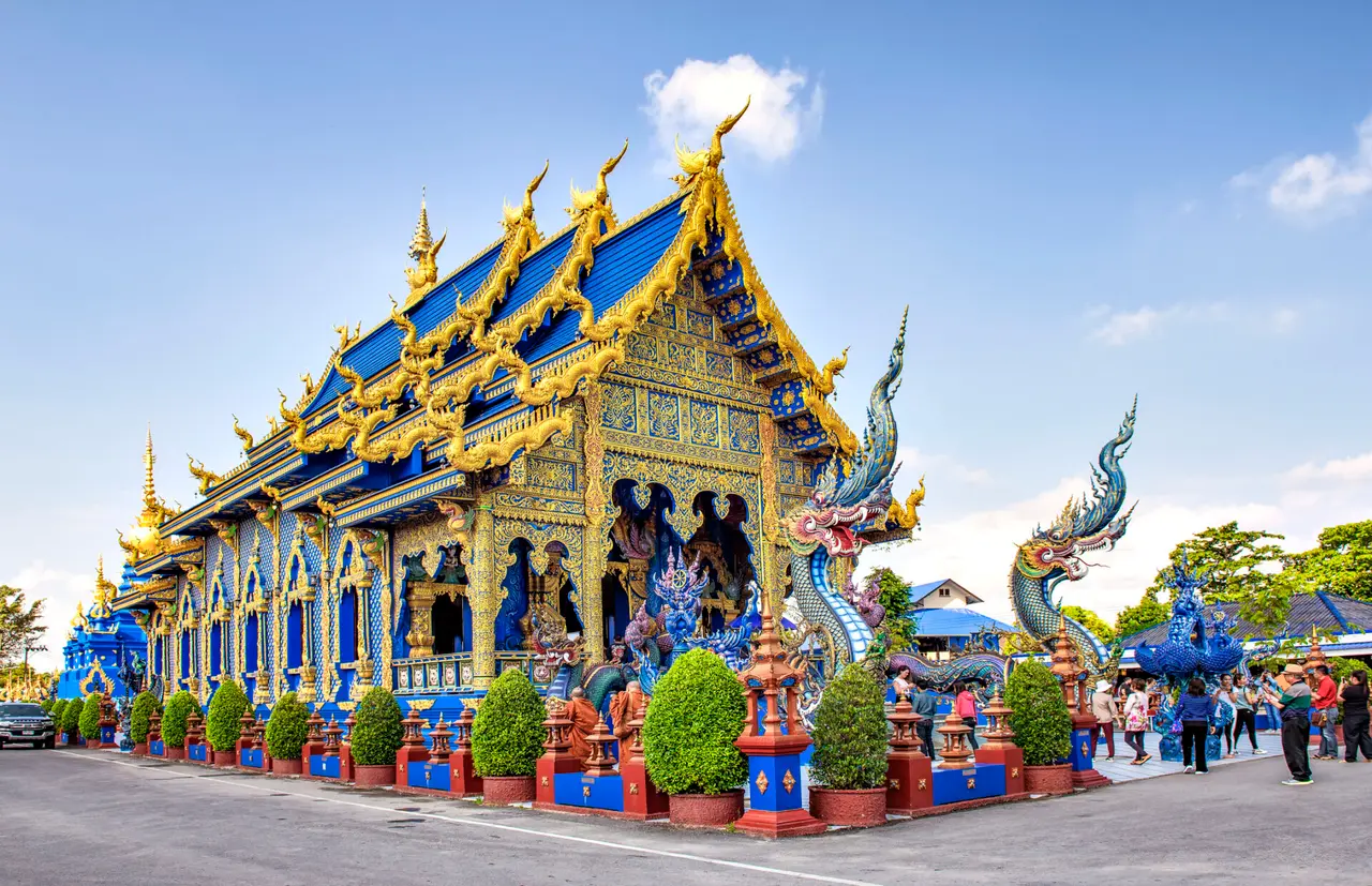 Blue Chapel of Wat Rong Suea Ten Temple Chiang Rai