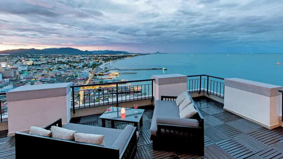 havudsigt fra balkon på Hilton Hua Hin Resort