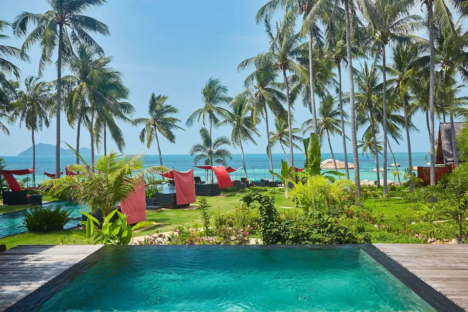 Kupu Kupu Phangan Beach Villas med udsigt til pool