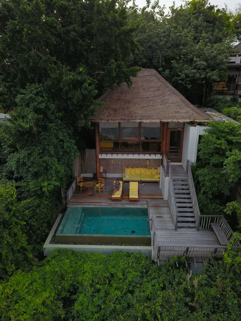 Senses villa med pool i Samui set fra luften
