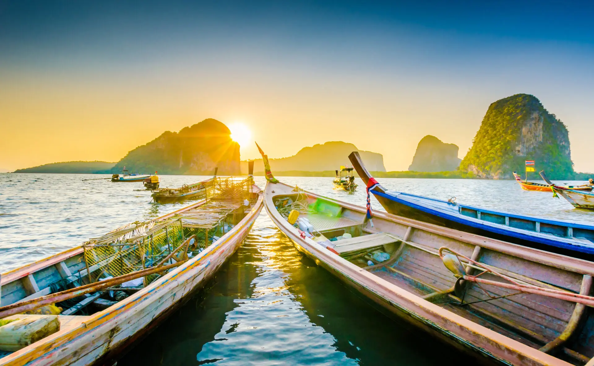 Longtail baad med fiskegrej Krabi