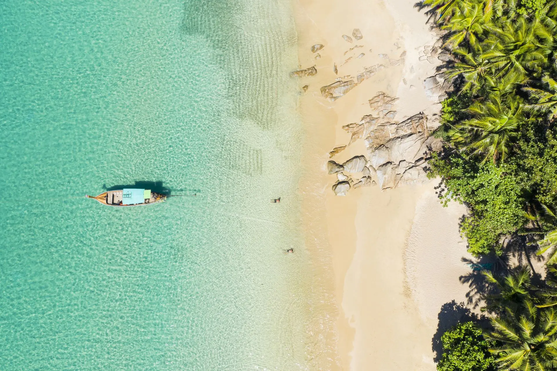 Banana stranden set oppefra