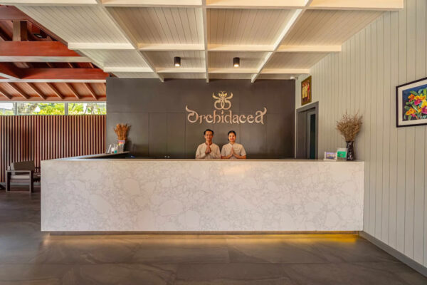 Orchidacea Resort receptionsområde i Thailand: indretning, udformning og omgivelser