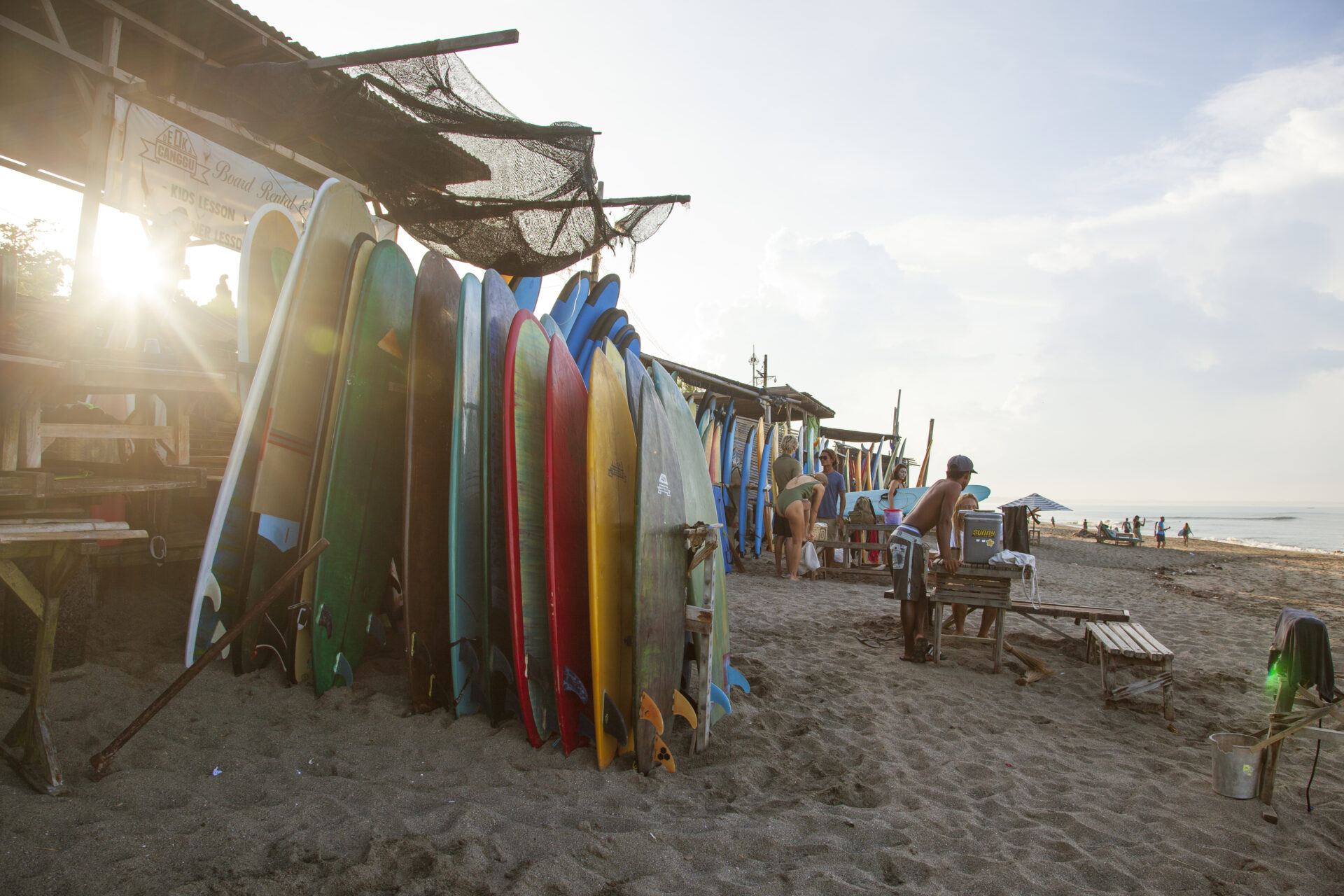 Surfboards til leje vestkysten af Bali.
